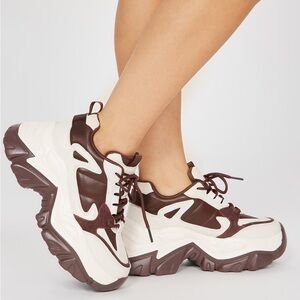 Brown Combo Chunky Sneakers